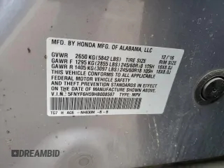 2017 Honda Pilot EX-L with VIN 5FNYF6H59HB008597, listed as a Copart auction lot 42166495 with 221,452 mi miles and Salvage Title. Bid and sale history available at DreamBid. Image 16.