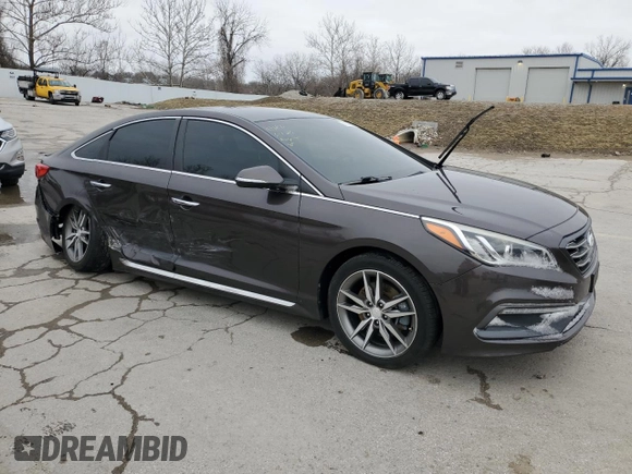 2015 Hyundai Sonata Sport with VIN 5NPE34AB4FH222623, listed as a Copart auction lot 47863515 with 132,317 mi miles and Salvage Title. Bid and sale history available at carsss.com. Image 4.