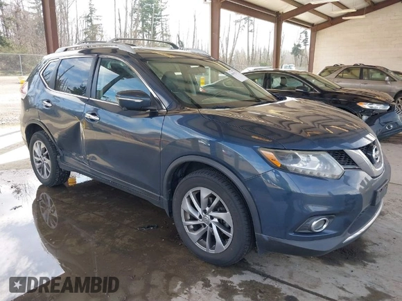 2015 Nissan Rogue SL with VIN 5N1AT2MV7FC916285, listed as a IAAI auction lot 41891874 with 102,105 mi miles. Bid and sale history available at carsss.com. Image 1.