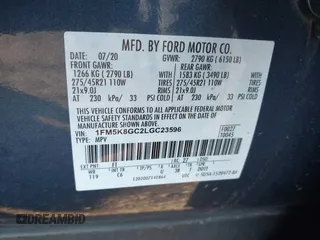 2020 Ford Explorer ST with VIN 1FM5K8GC2LGC23596, listed as a IAAI auction lot 41070463 with 78,518 mi miles. Bid and sale history available at carsss.com. Image 9.