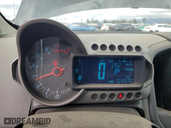 2013 Chevrolet Sonic LS with VIN 1G1JA6SG4D4239041, listed as a Copart auction lot 48250105 with 103,370 mi miles and Salvage title. Bid and sale history available at DreamBid. Image 9.