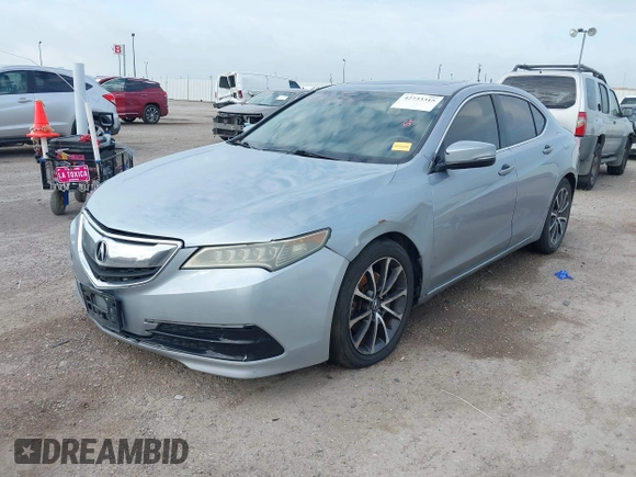 2015 Acura TLX V6 with VIN 19UUB2F32FA021137, listed as a IAAI auction lot 42733315 with 113,486 mi miles and . Bid and sale history available at DreamBid. Image 6.
