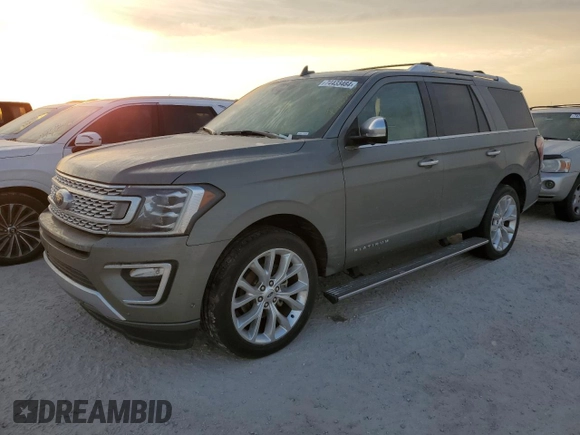 2019 Ford Expedition Platinum with VIN 1FMJU1LT7KEA71668, listed as a Copart auction lot 74433484 with 0 mi miles and Salvage Title. Bid and sale history available at carsss.com. Image 1.