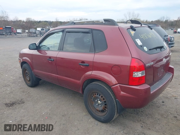 2007 Hyundai Tucson GLS with VIN KM8JM12B17U516895, listed as a IAAI auction lot 41836971 with 193,049 mi miles. Bid and sale history available at carsss.com. Image 3.