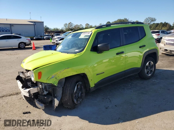 2018 Jeep Renegade Sport with VIN ZACCJAAB7JPG96108, listed as a Copart auction lot 80524194 with 78,834 mi miles and Salvage Title. Bid and sale history available at DreamBid. Image 1.
