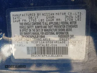 2018 Nissan Versa Sedan SV with VIN 3N1CN7AP4JL811844, listed as a IAAI auction lot 42086403 with 113,858 mi miles. Bid and sale history available at carsss.com. Image 9.