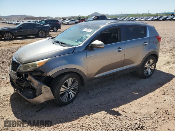 2014 Kia Sportage EX с VIN KNDPC3AC4E7630733, выставлен на аукционе Copart как лот 57499365 с пробегом 59 651 миль миль и Списание • Salvage title. История ставок и продаж доступна на DreamBid. Изображение 1.