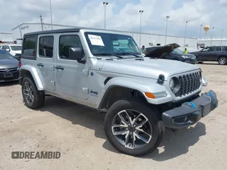 2024 Jeep Wrangler Sport S with VIN 1C4RJXN60RW208013, listed as a IAAI auction lot 42117388 with 34,407 mi miles and . Bid and sale history available at DreamBid. Image 1.