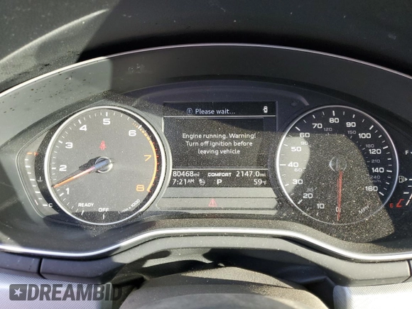 2017 Audi A4 Premium with VIN WAUGNAF41HN007244, listed as a Copart auction lot 42655145 with 80,468 mi miles and Salvage Title. Bid and sale history available at carsss.com. Image 9.