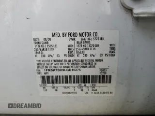 2020 Ford Explorer with VIN 1FMSK7BH9LGD16275, listed as a Copart auction lot 49997575 with 0 mi miles and Salvage Title. Bid and sale history available at carsss.com. Image 14.