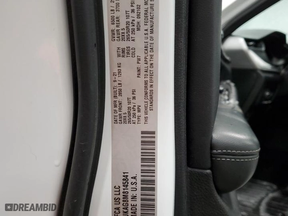 2021 Jeep Grand Cherokee L Altitude with VIN 1C4RJKAG8M8145841, listed as a Copart auction lot 86321454 with 0 mi miles and Salvage Title. Bid and sale history available at carsss.com. Image 15.