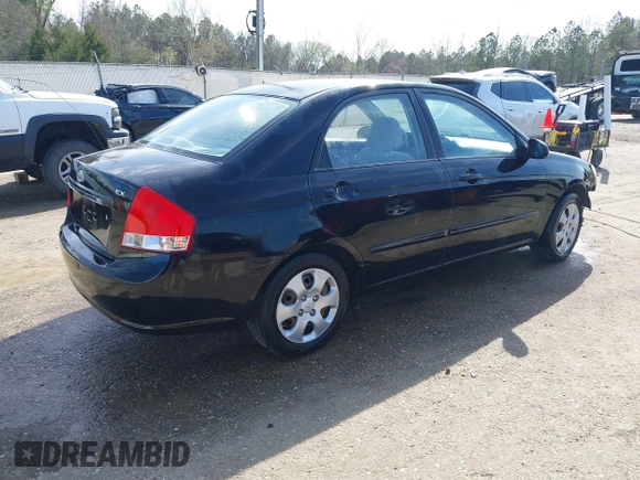2008 Kia Spectra EX with VIN KNAFE121085549166, listed as a IAAI auction lot 41890354 with 214,401 mi miles. Bid and sale history available at carsss.com. Image 4.