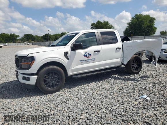 2024 Ford F-150 STX with VIN 1FTEW2K58RKE25993, listed as a Copart auction lot 54456535 with 8,552 mi miles and Salvage Title. Bid and sale history available at carsss.com. Image 1.