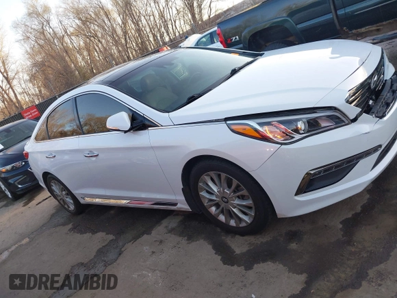 2015 Hyundai Sonata Limited with VIN 5NPE34AF6FH095392, listed as a IAAI auction lot 41813547 with 75,513 mi miles and . Bid and sale history available at carsss.com. Image 13.