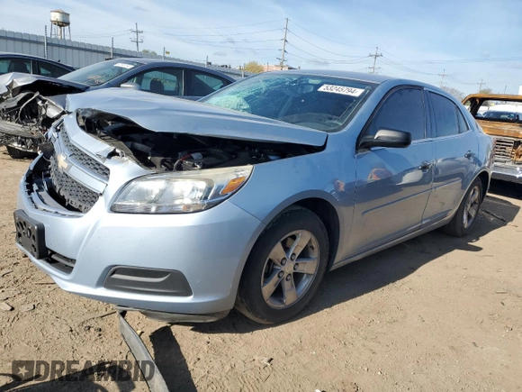 2013 Chevrolet Malibu LS with VIN 1G11B5SAXDU109459, listed as a Copart auction lot 53245794 with 110,485 mi miles and Salvage Title. Bid and sale history available at DreamBid. Image 1.