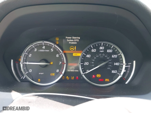 2015 Acura TLX V6 Tech with VIN 19UUB2F55FA012062, listed as a IAAI auction lot 41988475 with 187,002 mi miles. Bid and sale history available at carsss.com. Image 7.