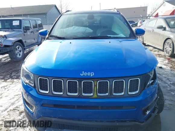 2020 Jeep Compass Limited with VIN 3C4NJDCB7LT147155, listed as a IAAI auction lot 41654100 with 66,205 mi miles. Bid and sale history available at carsss.com. Image 11.