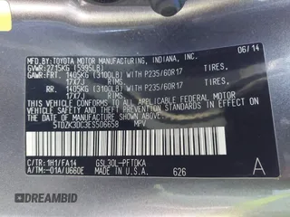 2014 Toyota Sienna L with VIN 5TDZK3DC3ES506658, listed as a IAAI auction lot 41469391 with 169,848 mi miles. Bid and sale history available at carsss.com. Image 9.