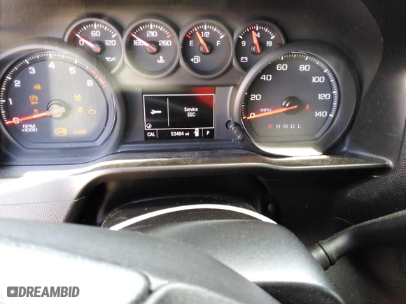 2019 Chevrolet Silverado 1500 Custom with VIN 1GCRWBEH8KZ413573, listed as a Copart auction lot 57072504 with 53,484 mi miles and Salvage Title. Bid and sale history available at carsss.com. Image 9.