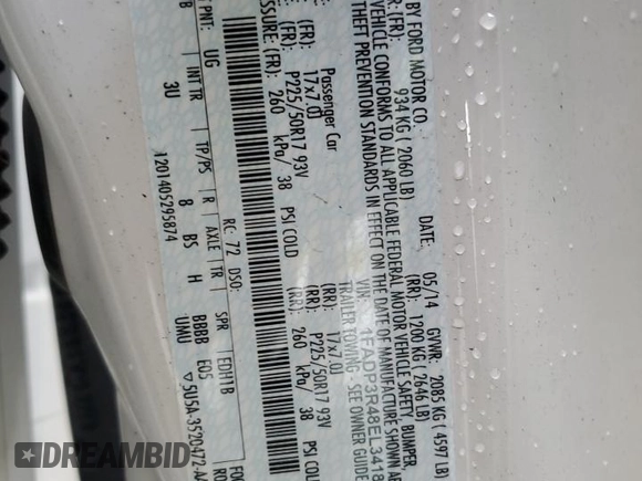 2014 Ford Focus Electric with VIN 1FADP3R48EL341890, listed as a Copart auction lot 51531905 with 76,393 mi miles and Salvage title. Bid and sale history available at DreamBid. Image 12.
