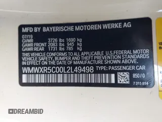 2020 MINI Hardtop Cooper S z VIN WMWXR5C00L2L49498, wystawiony jako IAAI lot #40679562 z przebiegiem 48 387 mil mil oraz . Historia ofert i sprzedaży dostępna na DreamBid. Obrazek 9.