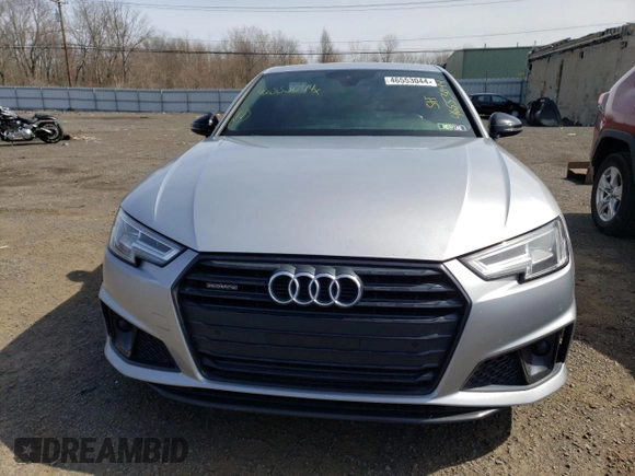 2019 Audi A4 Premium Plus with VIN WAUENAF42KA044955, listed as a Copart auction lot 46553044 with 77,833 mi miles and Salvage Title. Bid and sale history available at carsss.com. Image 5.