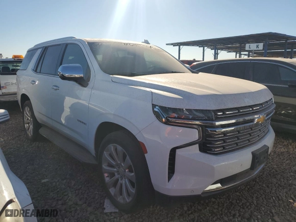 2021 Chevrolet Tahoe Premier with VIN 1GNSKSKD9MR206053, listed as a Copart auction lot 41525784 with 21,066 mi miles and Clean Title. Bid and sale history available at carsss.com. Image 4.