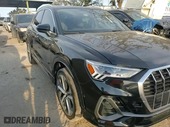 2020 Audi Q3 S line Prestige with VIN WA1FECF30L1106522, listed as a Copart auction lot 81418994 with 75,596 mi miles and Salvage Title. Bid and sale history available at carsss.com. Image 12.
