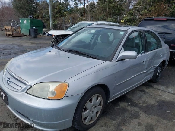 2002 Honda Civic EX with VIN 1HGES25702L065788, listed as a IAAI auction lot 41629120 with 1 mi miles. Bid and sale history available at carsss.com. Image 2.