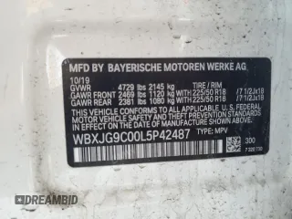 2020 BMW X1 xDrive28i z VIN WBXJG9C00L5P42487, wystawiony jako Copart lot #59669325 z przebiegiem 88 402 mil mil oraz Szkoda całkowita • Salvage title. Historia ofert i sprzedaży dostępna na DreamBid. Obrazek 13.