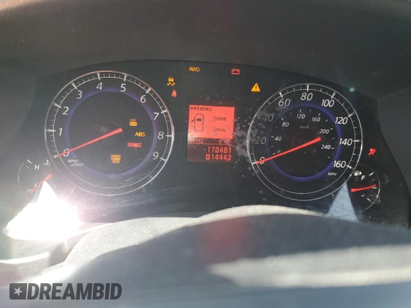 2010 Infiniti EX Journey with VIN JN1AJ0HR9AM753902, listed as a Copart auction lot 60212065 with 170,481 mi miles and Salvage title. Bid and sale history available at DreamBid. Image 9.