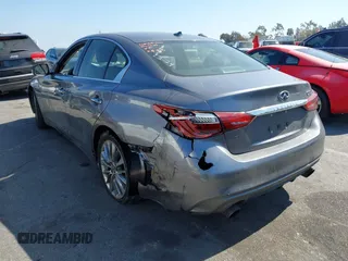 2019 Infiniti Q50 Luxe with VIN JN1EV7APXKM511385, listed as a IAAI auction lot 41647699 with 34,489 mi miles and . Bid and sale history available at DreamBid. Image 3.