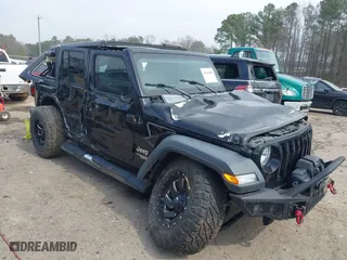 2018 Jeep Wrangler Unlimited Sport S with VIN 1C4HJXDG7JW116696, listed as a IAAI auction lot 41634587 with 34,446 mi miles. Bid and sale history available at carsss.com. Image 1.