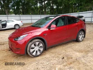 2024 Tesla Model Y Long Range with VIN 7SAYGDEE2RA269884, listed as a Copart auction lot 56937585 with 49,374 mi miles and Salvage title. Bid and sale history available at DreamBid. Image 1.