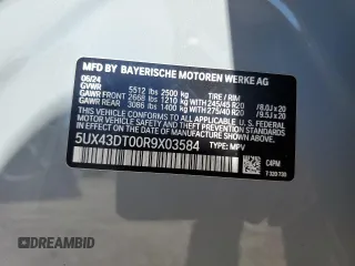 2024 BMW X4 M40i с VIN 5UX43DT00R9X03584, выставлен на аукционе Copart как лот 52022455 с пробегом 6 148 миль миль и Списание • Salvage title. История ставок и продаж доступна на DreamBid. Изображение 14.