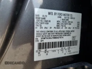 2021 Ford Mustang Mach-E Premium с VIN 3FMTK3SU7MMA07874, выставлен на аукционе Copart как лот 58532275 с пробегом 26 593 миль миль и Списание • Salvage title. История ставок и продаж доступна на DreamBid. Изображение 12.