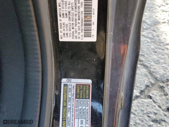 2013 Honda Accord Cpe EX-L with VIN 1HGCT2B89DA011759, listed as a Copart auction lot 86122264 with 183,428 mi miles and Salvage Title. Bid and sale history available at carsss.com. Image 12.