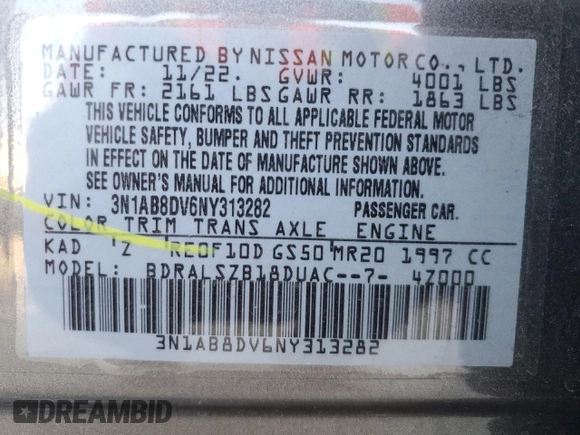 2022 Nissan Sentra SR with VIN 3N1AB8DV6NY313282, listed as a Copart auction lot 41793895 with 41,465 mi miles and Non Repairable. Bid and sale history available at carsss.com. Image 13.
