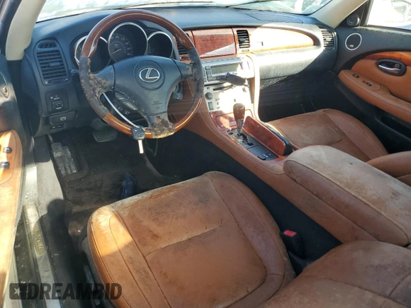 2005 Lexus SC 430 z VIN JTHFN48Y150070786, wystawiony jako Copart lot #81339904 z przebiegiem Nie podano mil oraz Szkoda całkowita • Salvage title. Historia ofert i sprzedaży dostępna na DreamBid. Obrazek 8.