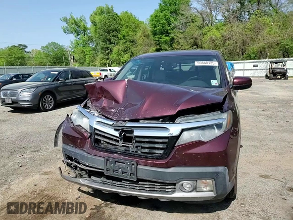 2017 Honda Ridgeline RTL-E with VIN 5FPYK3F74HB030612, listed as a Copart auction lot 50840125 with 218,068 mi miles and Salvage title. Bid and sale history available at DreamBid. Image 12.