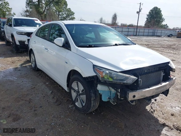 2018 Hyundai Ioniq Hybrid Blue with VIN KMHC65LC9JU100375, listed as a IAAI auction lot 41459280 with 85,209 mi miles. Bid and sale history available at carsss.com. Image 1.