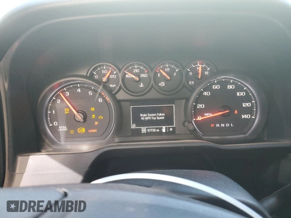 2020 Chevrolet Silverado 1500 Work Truck with VIN 1GCRYAEF7LZ166356, listed as a Copart auction lot 44558635 with 57,733 mi miles and Salvage Title. Bid and sale history available at carsss.com. Image 9.