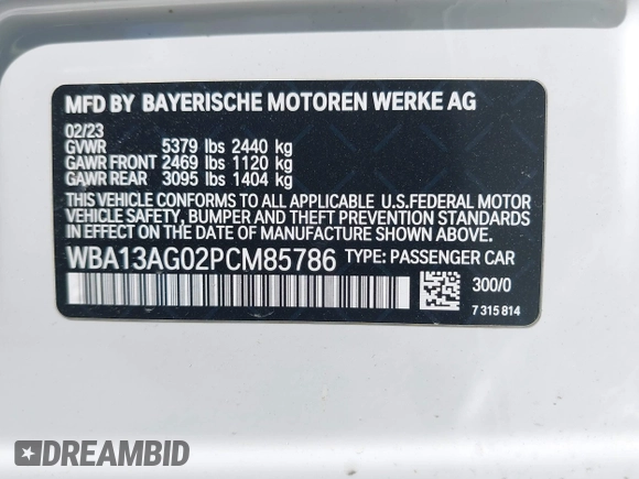 2023 BMW 5 Series 530e z VIN WBA13AG02PCM85786, wystawiony jako IAAI lot #41830816 z przebiegiem 44 695 mil mil oraz . Historia ofert i sprzedaży dostępna na DreamBid. Obrazek 9.