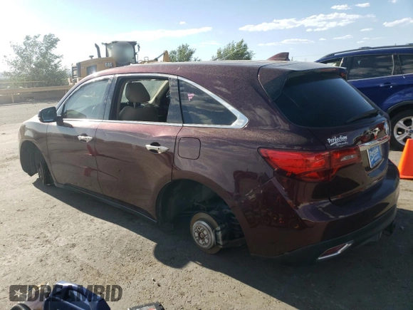 2014 Acura MDX Technology with VIN 5FRYD4H41EB035871, listed as a Copart auction lot 60826125 with Not provided miles and Non repairable. Bid and sale history available at DreamBid. Image 2.