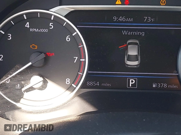 2025 Nissan Sentra SV with VIN 3N1AB8CV3SY304407, listed as a IAAI auction lot 42218704 with 8,854 mi miles and . Bid and sale history available at DreamBid. Image 15.