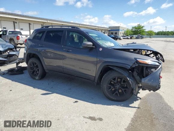 2017 Jeep Cherokee Trailhawk with VIN 1C4PJMBSXHW600230, listed as a Copart auction lot 55606665 with Not provided miles and Salvage title. Bid and sale history available at DreamBid. Image 4.