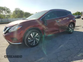 2018 Nissan Murano SL z VIN 5N1AZ2MG0JN140613, wystawiony jako Copart lot #54248715 z przebiegiem 51 537 mil mil oraz Szkoda całkowita • Salvage title. Historia ofert i sprzedaży dostępna na DreamBid. Obrazek 1.