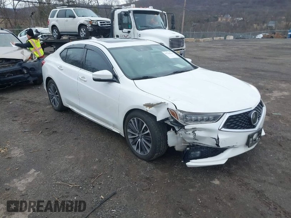 2018 Acura TLX w/Advance Pkg with VIN 19UUB3F70JA006640, listed as a IAAI auction lot 41706149 with 156,763 mi miles. Bid and sale history available at carsss.com. Image 1.