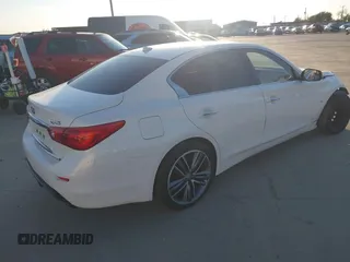2015 Infiniti Q50 Premium with VIN JN1BV7AP1FM336842, listed as a IAAI auction lot 40893482 with 96,634 mi miles. Bid and sale history available at carsss.com. Image 4.
