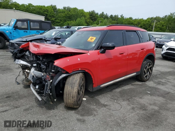 2025 MINI Countryman S with VIN WMZ23GA09S7P45511, listed as a Copart auction lot 58399045 with 9,368 mi miles and Salvage title. Bid and sale history available at DreamBid. Image 1.